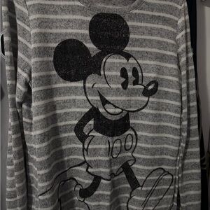 Gray Striped Sweater with Character Design